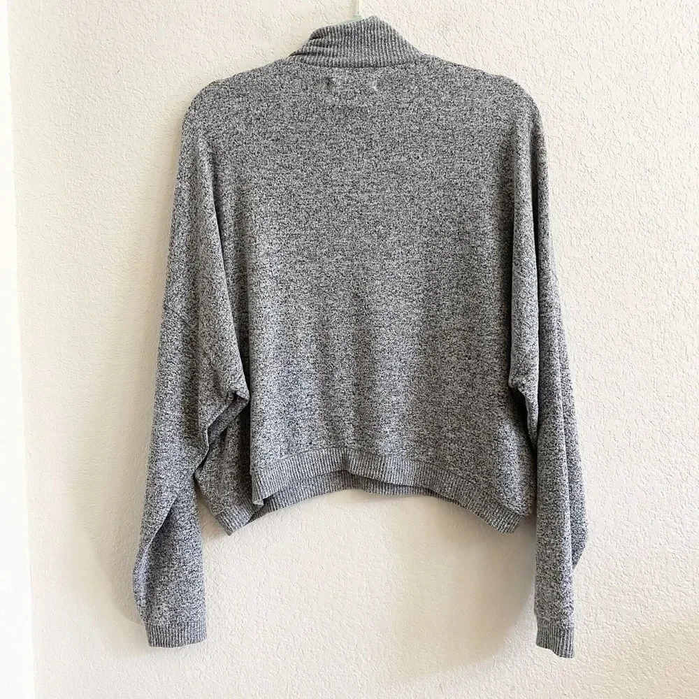 Lucky Brand Size XS Turtle/Mock Neck Oversized Sweater‎ Top Shirt Gray